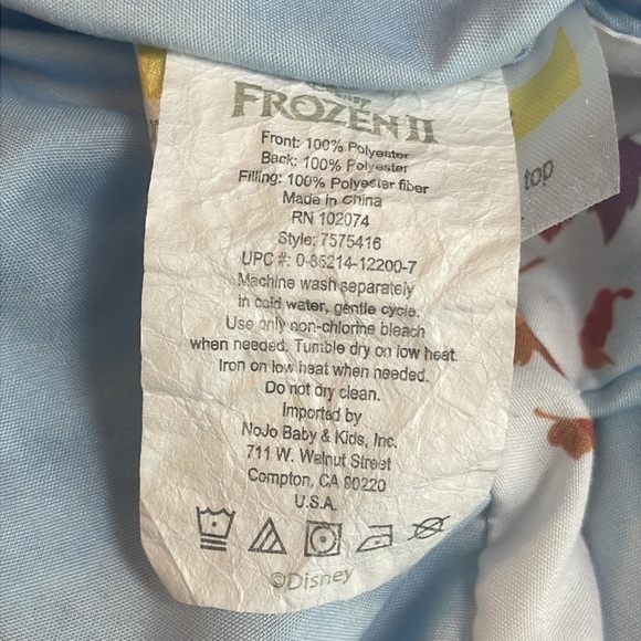 Disney Frozen Toddler 2 Piece Bed Set Reversible Comforter Flat Sheet - Picture 4 of 8